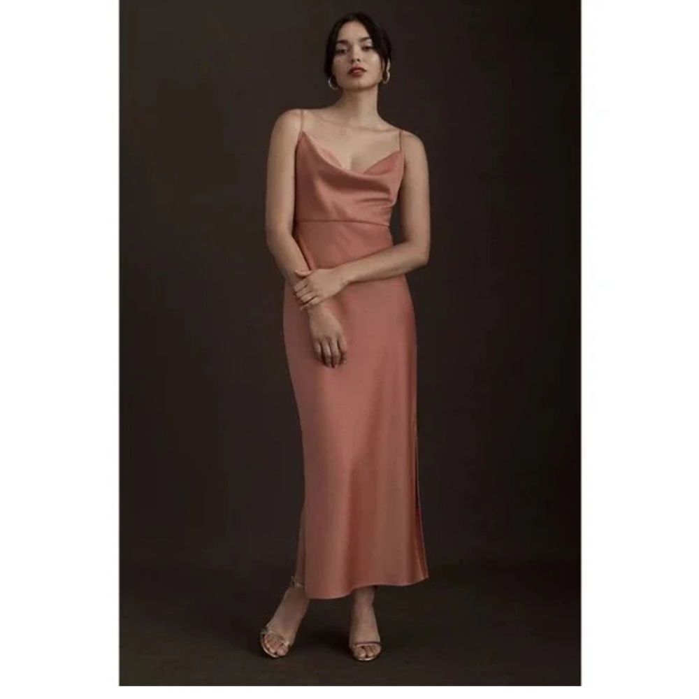Anthropologie BHDLN Cali Satin Cowl Neck Midi Slip Dress NWT